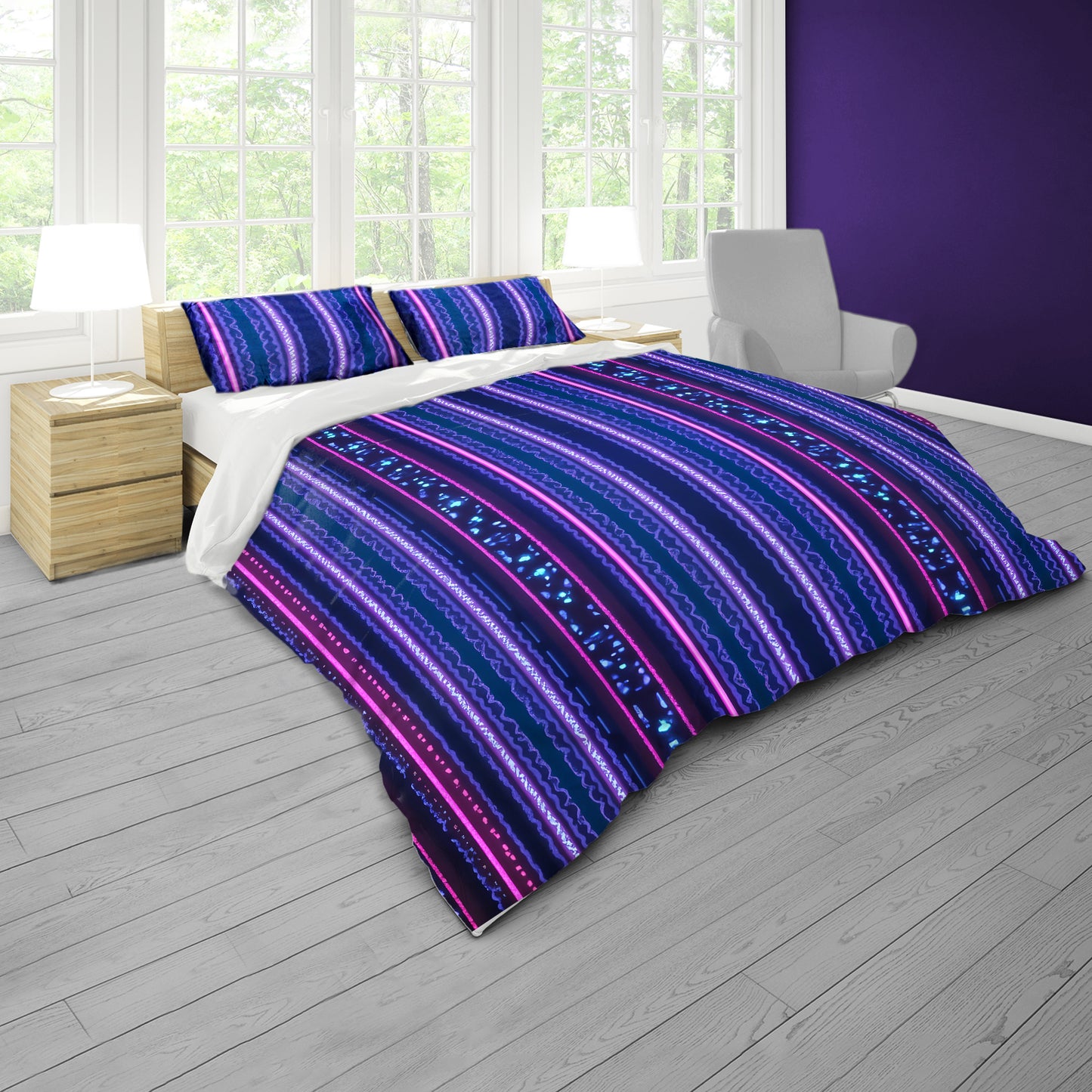 Luminous Purple Duvet Cover Set