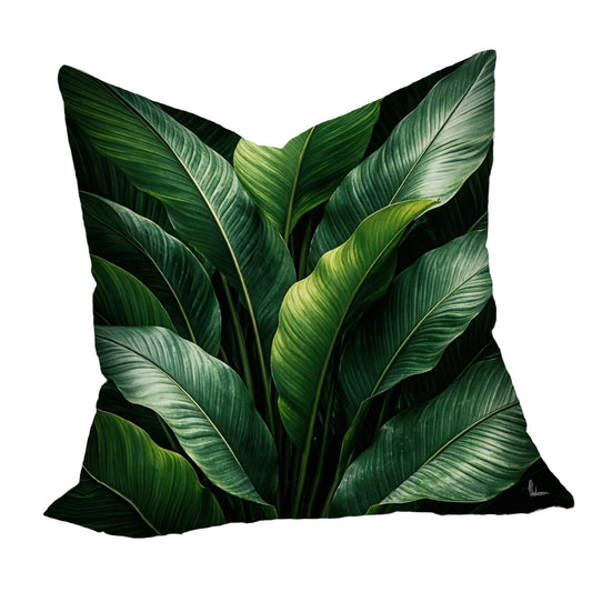 Lush Green Tropical Leaves Luxury Scatter by Nathan Pieterse