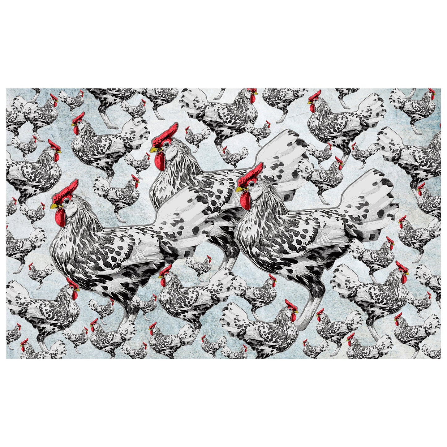 SPECIAL: White Chicken Rectangle Tablecloth By Mark Van Vuuren