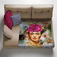 Frida Kahlo on Green Light Weight Fleece Blanket By Mark Van Vuuren