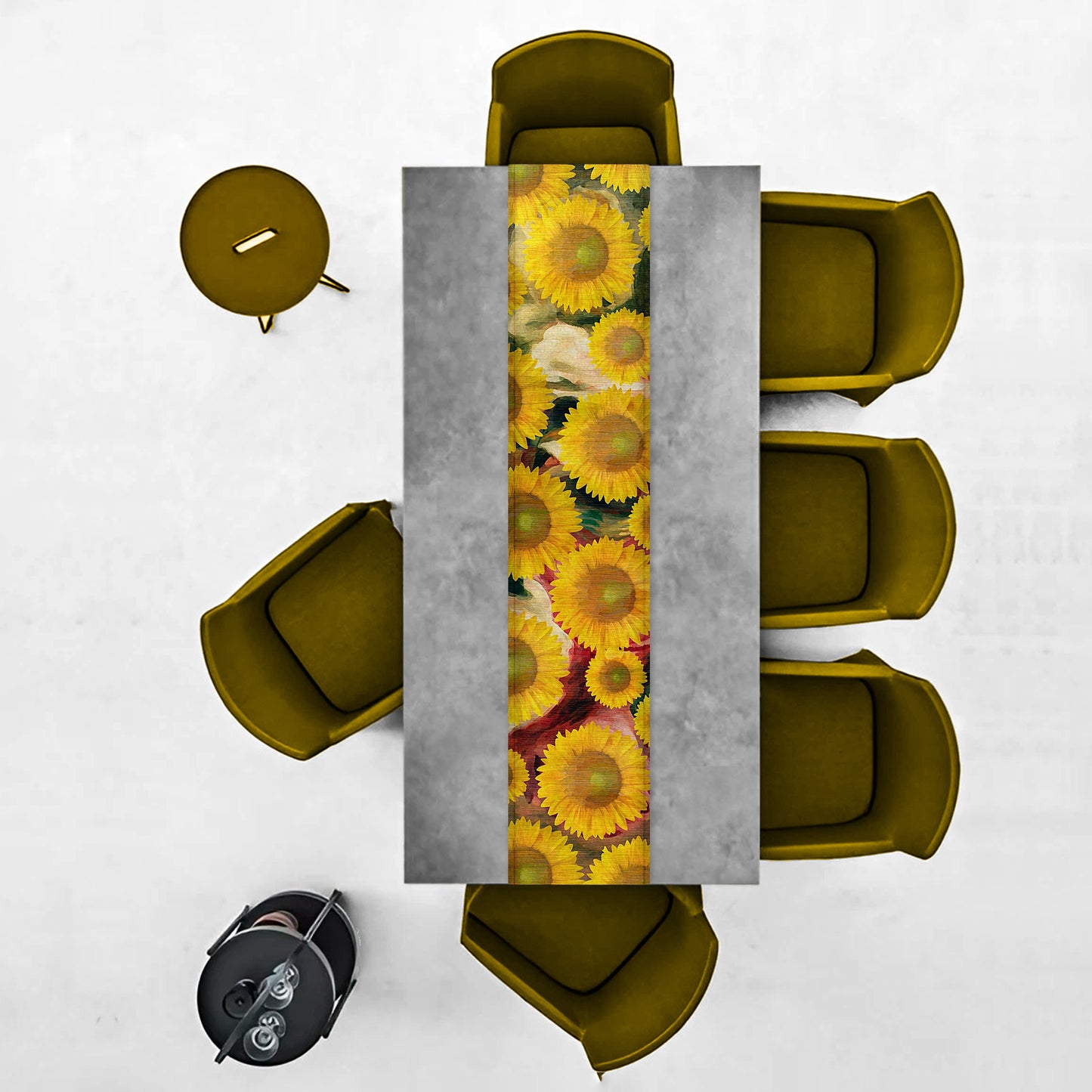 Painted Sunflower Pattern Table Runner By Mark van Vuuren