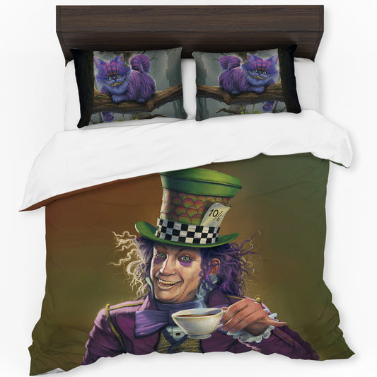 Mad Hatter & Cheshire Cat Duvet Cover Set By Vincent Hie