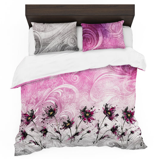 Magenta Ink Cosmos Duvet Cover Set