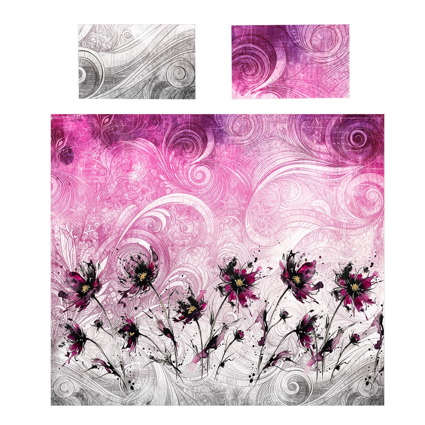 Magenta Ink Cosmos Duvet Cover Set