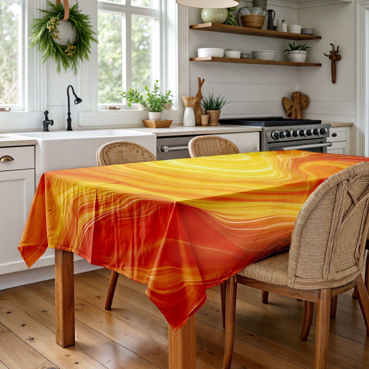 Magma Current Rectangle Tablecloth