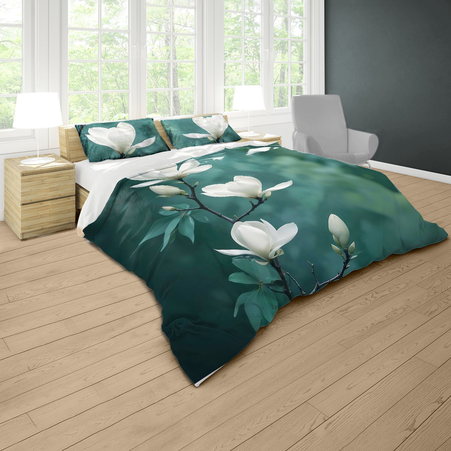 Magnolia Bride Duvet Cover Set