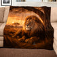 Majestic African Lion Light Weight Fleece Blanket by Nathan Pieterse