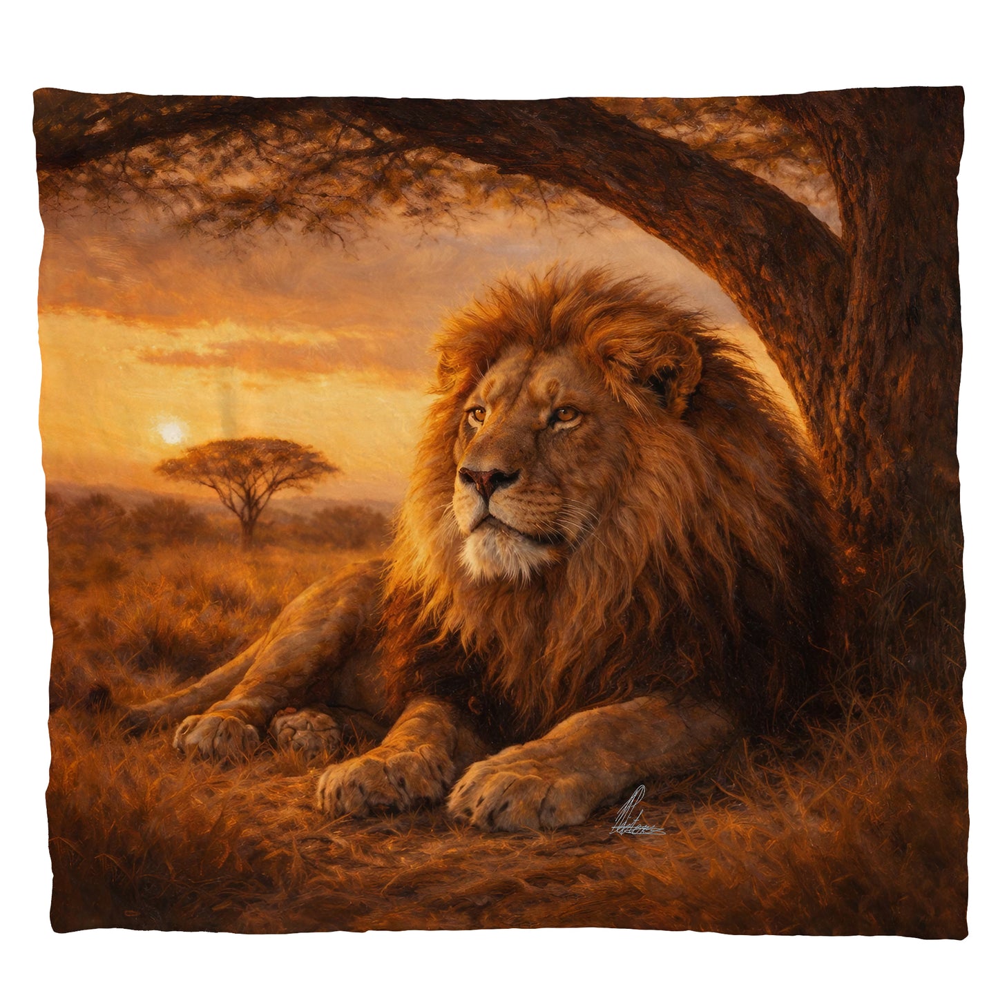 Majestic African Lion Light Weight Fleece Blanket by Nathan Pieterse