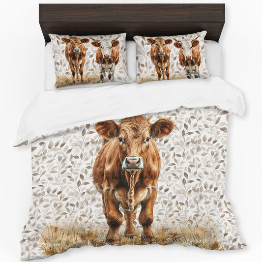 Majestic Brown Cow Duvet Cover Set by Mark van Vuuren