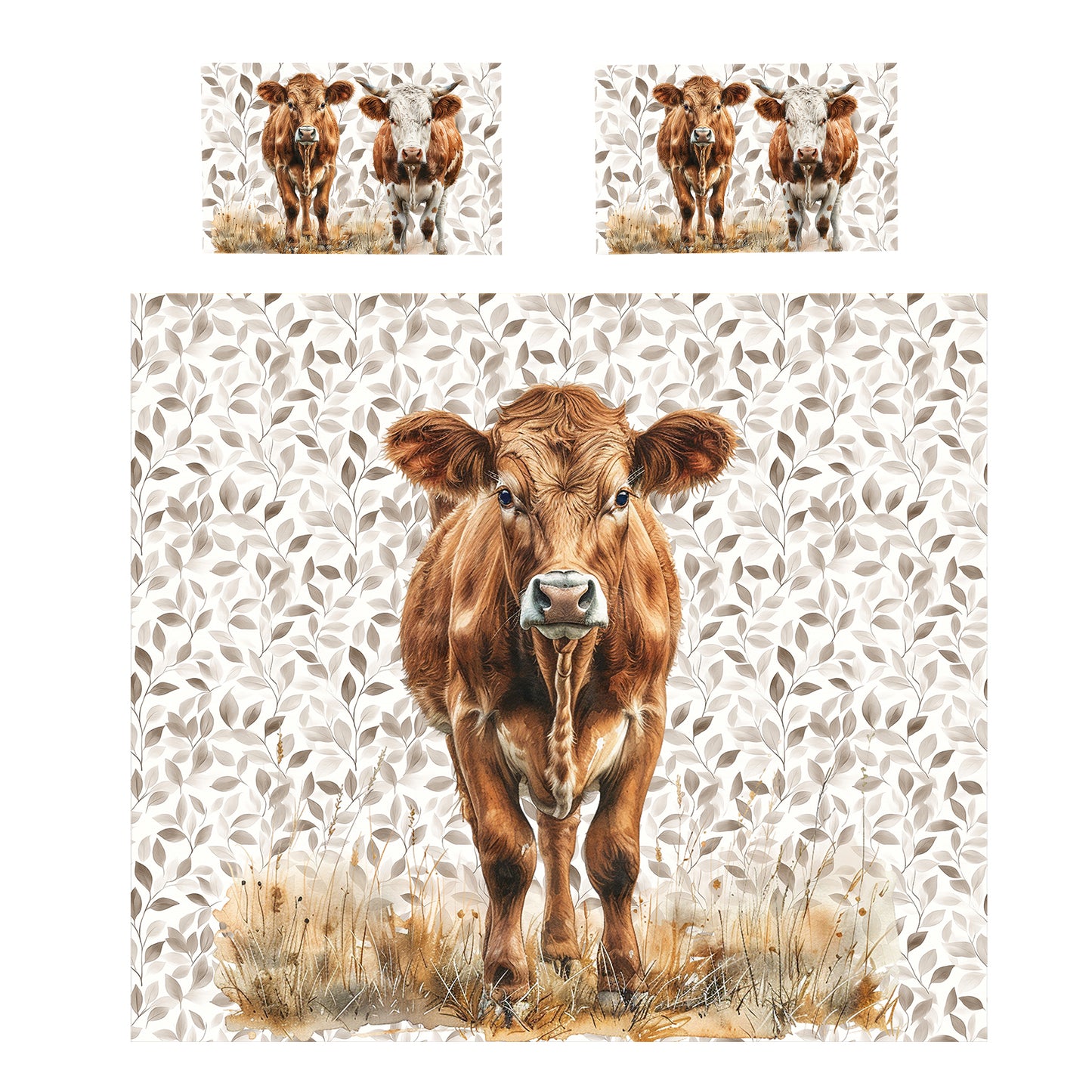 Majestic Brown Cow Duvet Cover Set by Mark van Vuuren