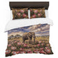 Majestic Elephant Among the Proteas Duvet Cover Set