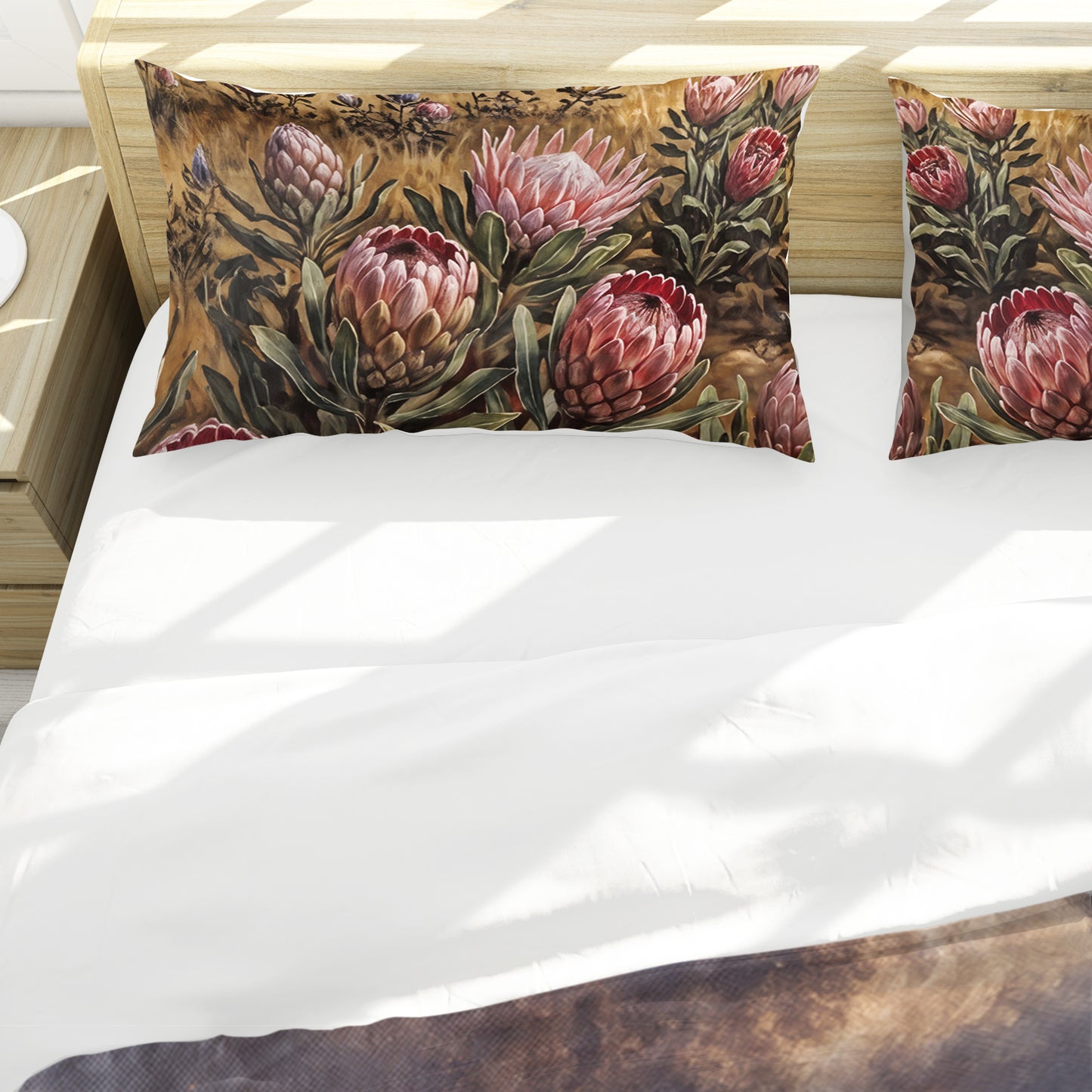 Majestic Elephant Among the Proteas Duvet Cover Set