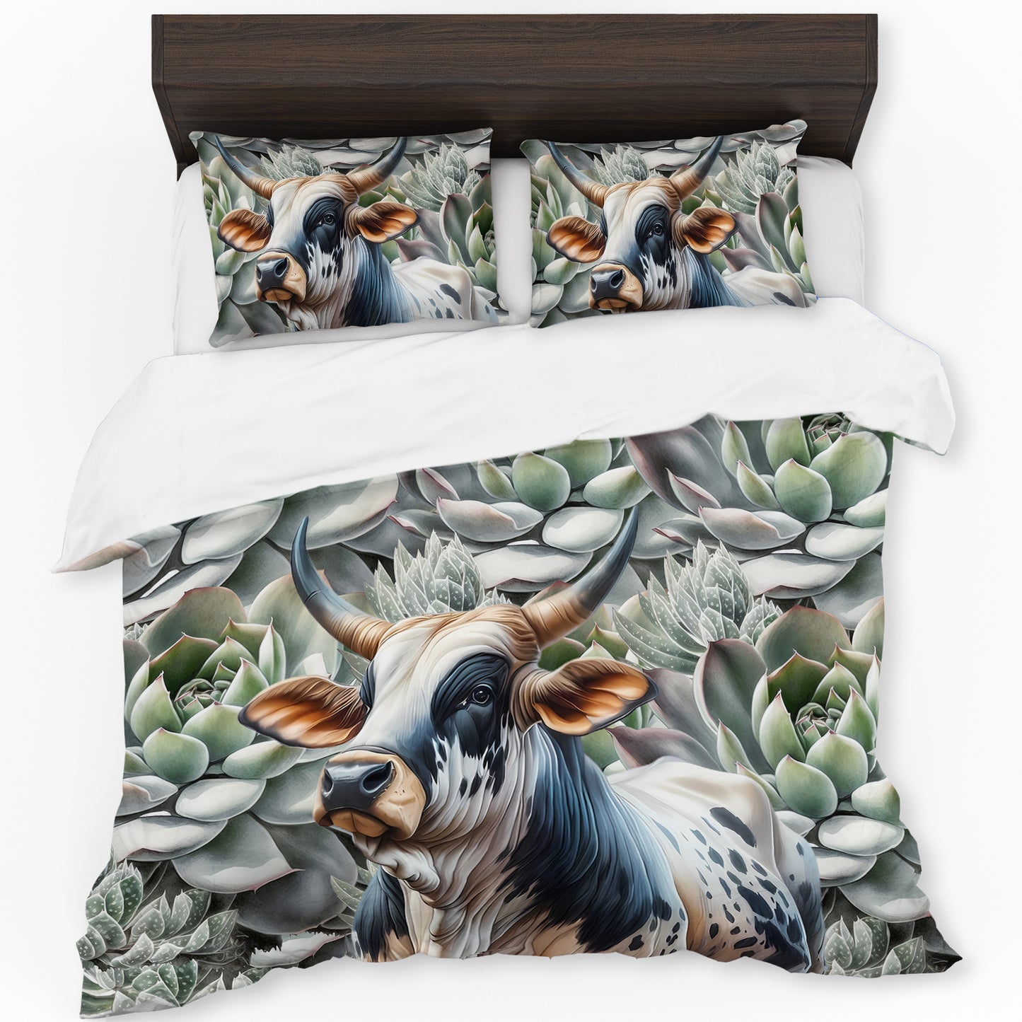 Majestic Succulent Nguni Duvet Cover Set by Mark van Vuuren