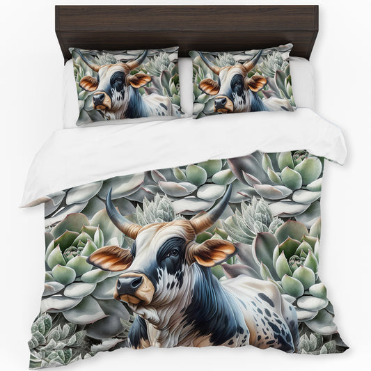Majestic Succulent Nguni Duvet Cover Set by Mark van Vuuren