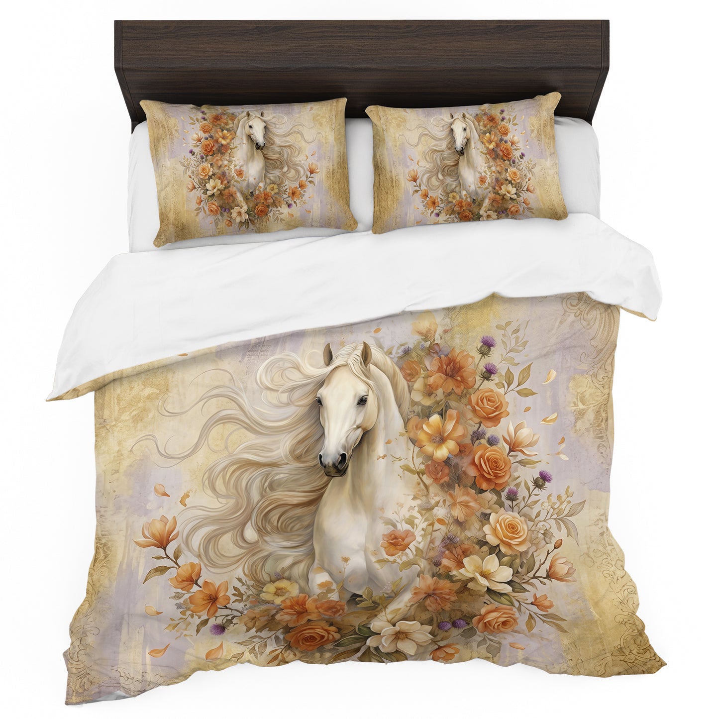 Majestic White Horse Duvet Cover Set