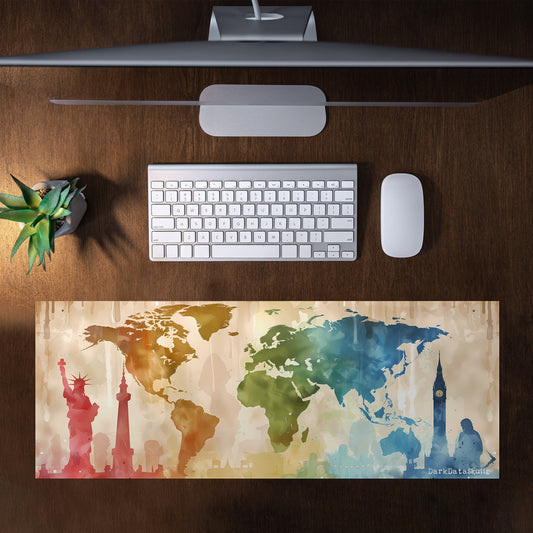 Major World Monuments by Wikus Schalkwyk Large Desk Pad