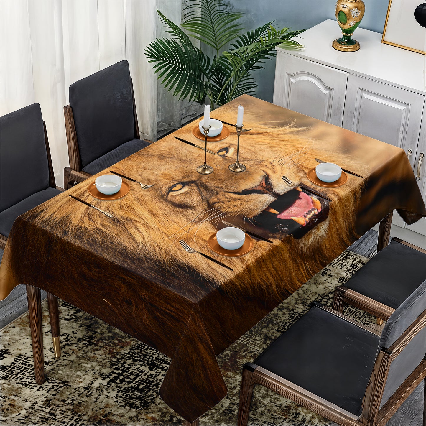 Male Lion By Fanie Heymans Rectangle Tablecloth