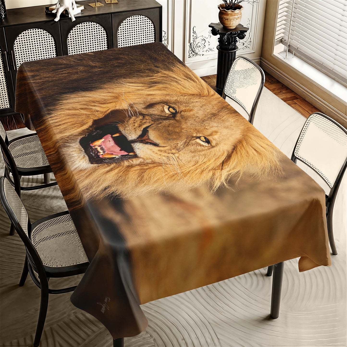 Male Lion By Fanie Heymans Rectangle Tablecloth