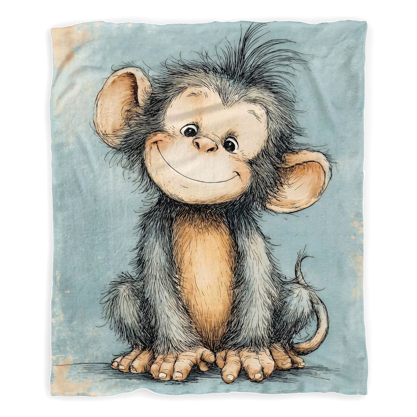 Manfred Monkey Toddler Fleece Blanket