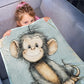 Manfred Monkey Toddler Fleece Blanket