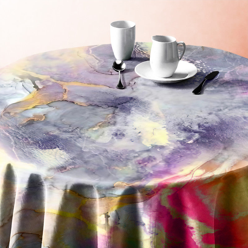 Marble Haze Round Tablecloth