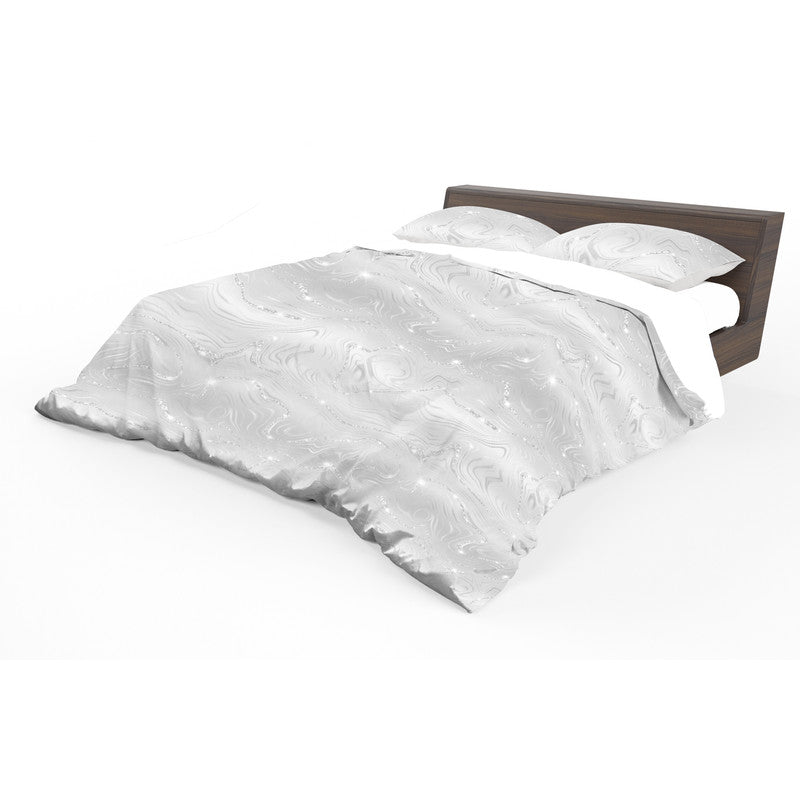 Marble Silver Veins Duvet Cover Set