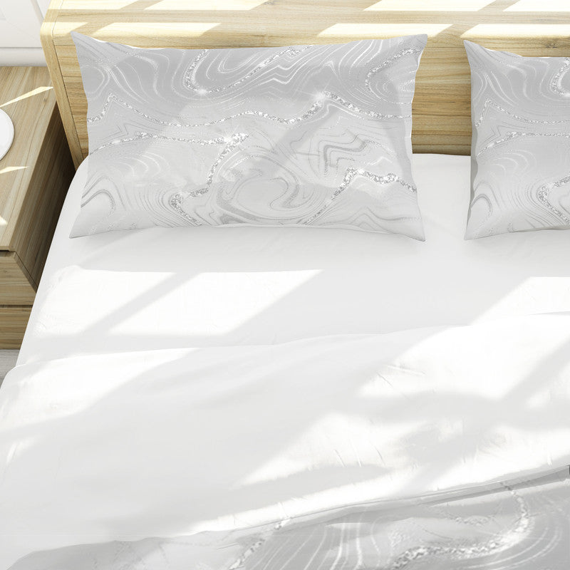 Marble Silver Veins Duvet Cover Set