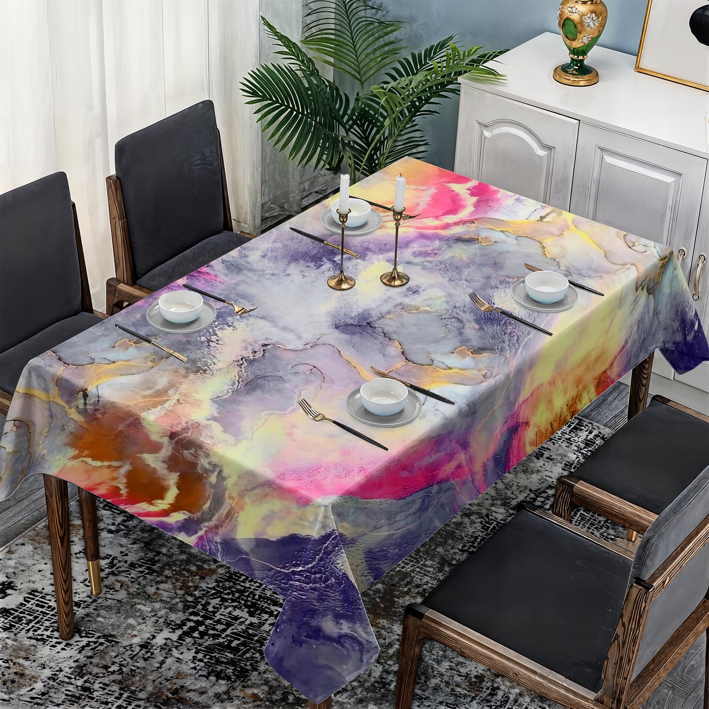 Marble Haze Rectangle Tablecloth