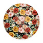 Maroon Yellow Flowers on Black Round Tablecloth by Mark van Vuuren