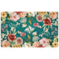 Maroon and Peach Tone Flowers On Green Rectangle Tablecloth by Mark van Vuuren