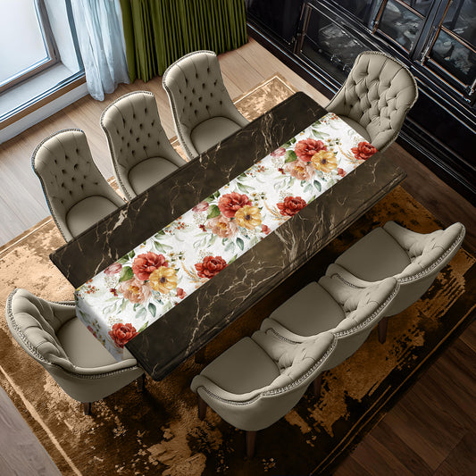 Maroon Tone Flowers Table Runner by Mark van Vuuren