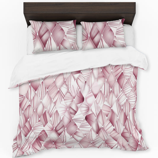 Mauve Basket Weave Duvet Cover Set