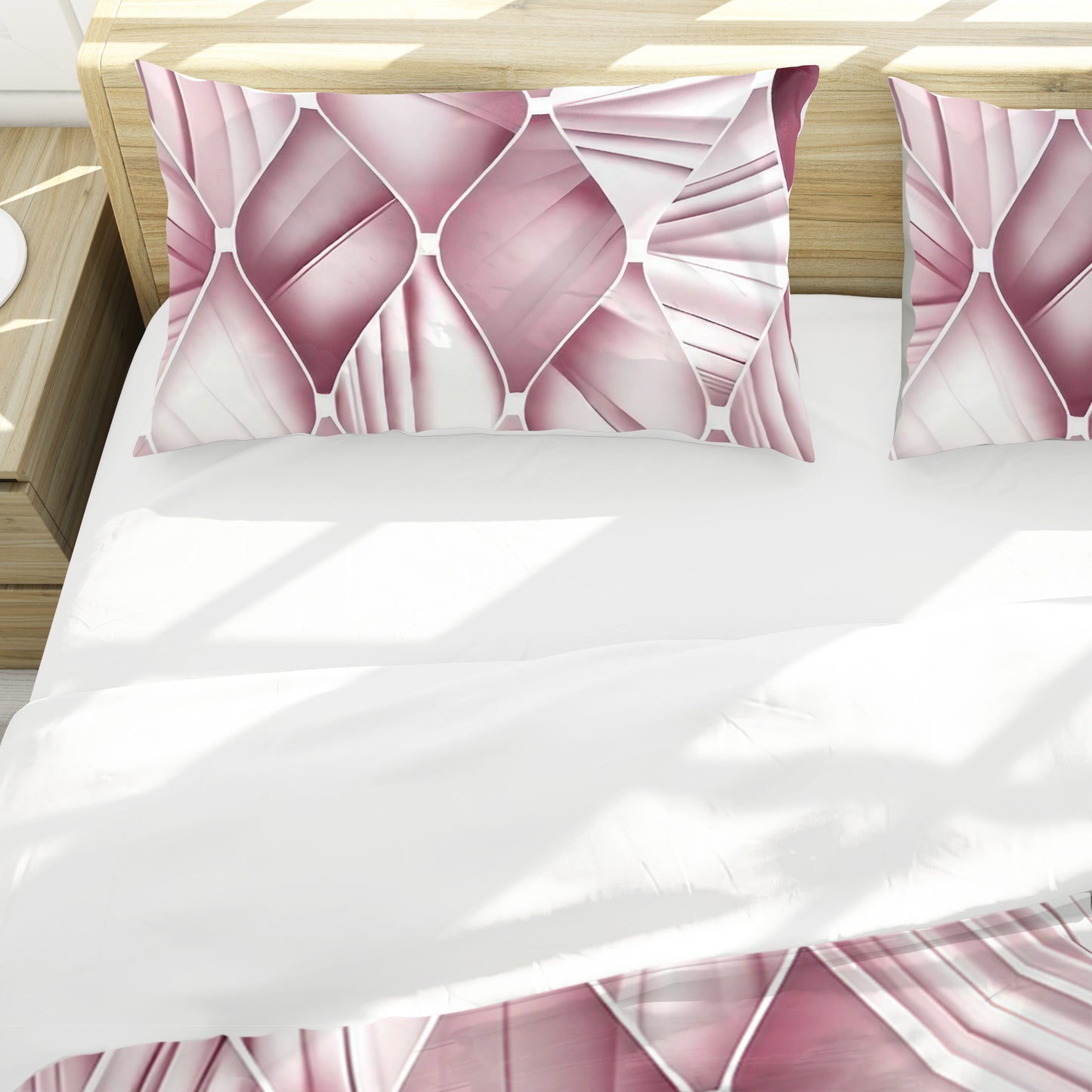 Mauve Basket Weave Duvet Cover Set