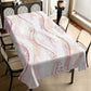 Mauve Waves on White Rectangle Tablecloth