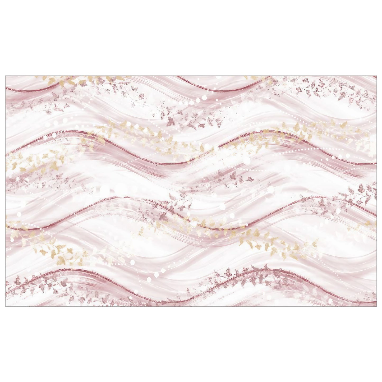 Mauve Waves on White Rectangle Tablecloth