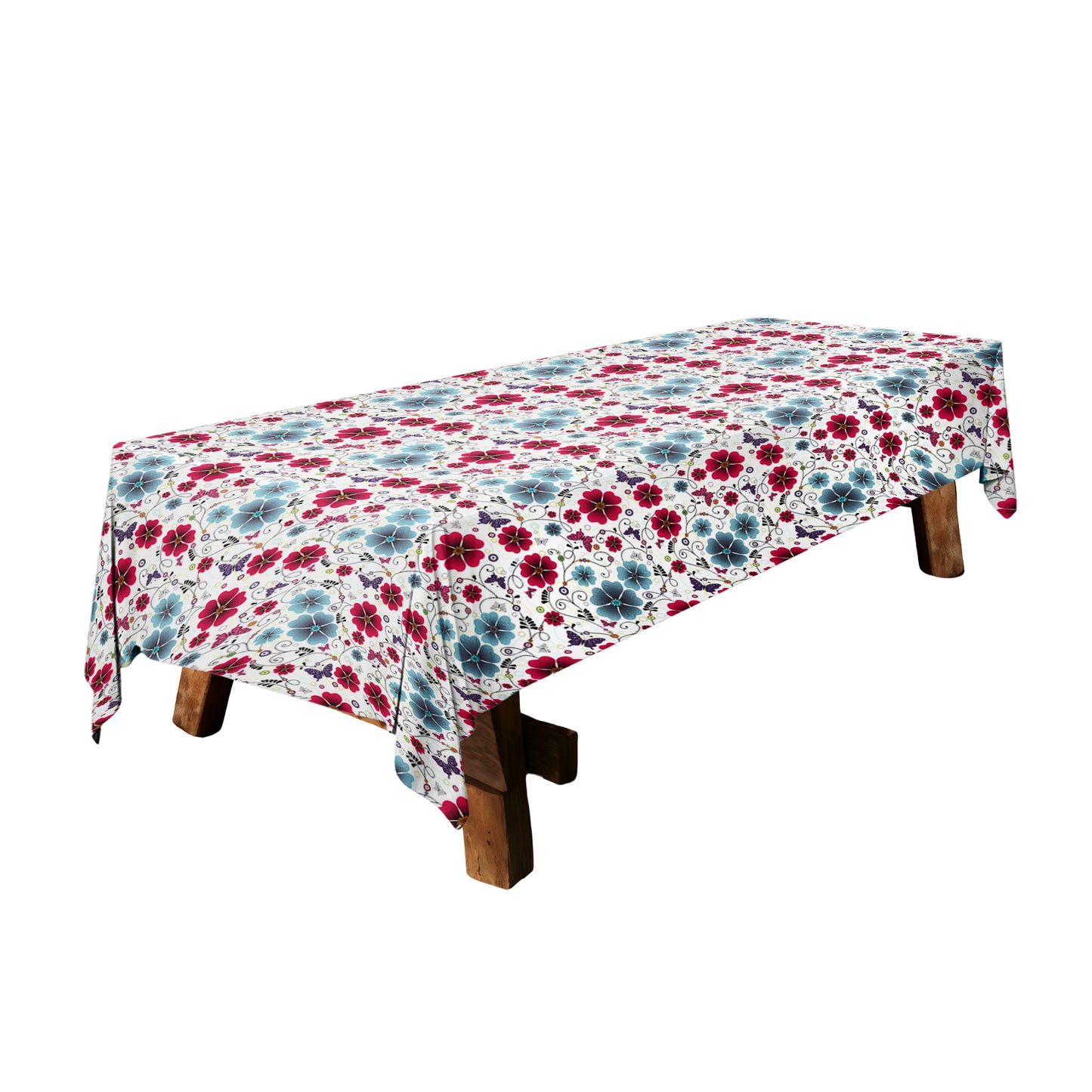 Mauve and Mint Flowers 3m Rectangle Tablecloth