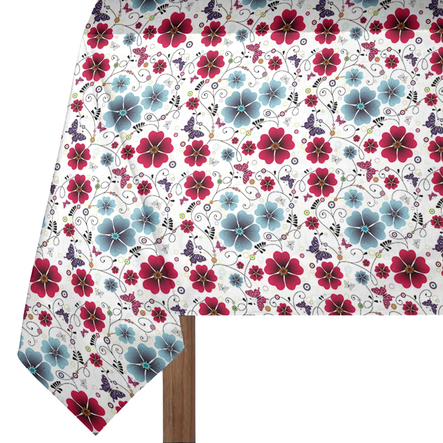 Mauve and Mint Flowers 3m Rectangle Tablecloth