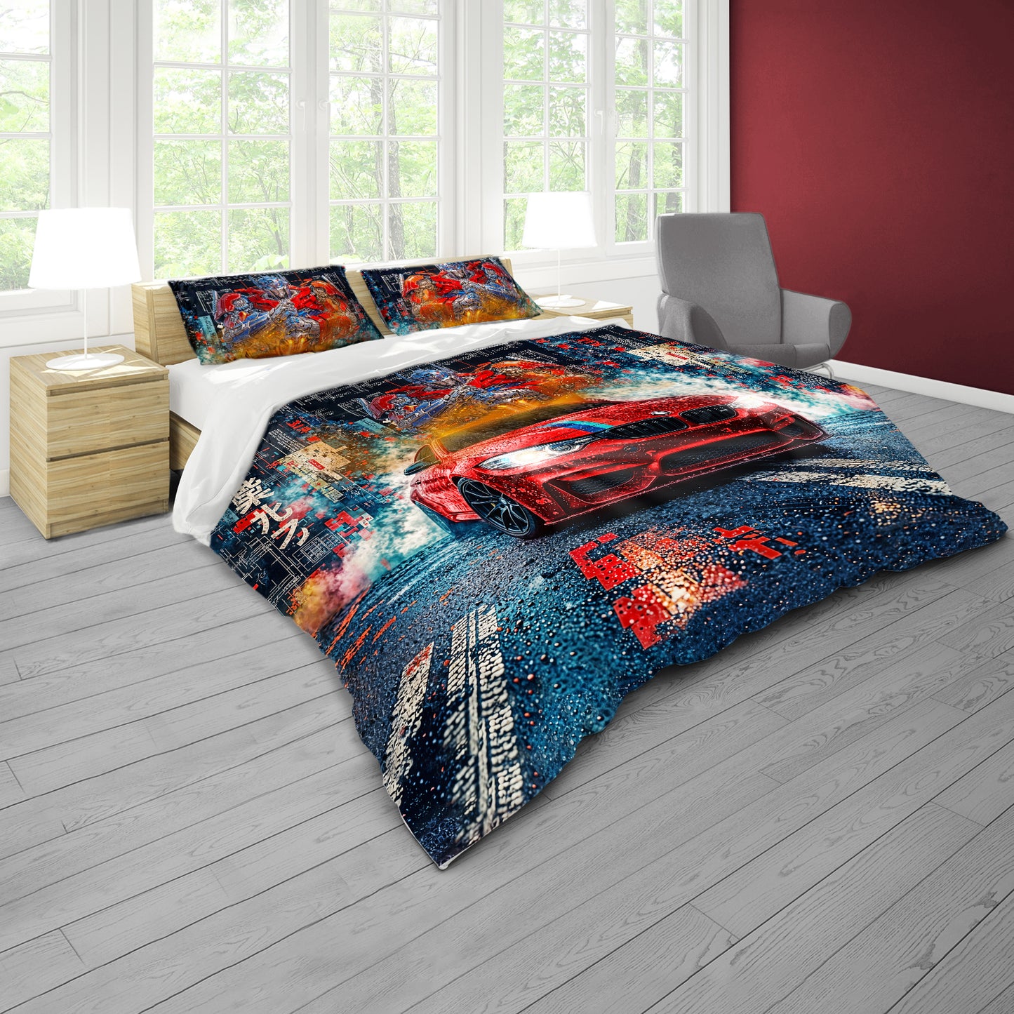 Mech Cyber Racing Duvet Cover Set