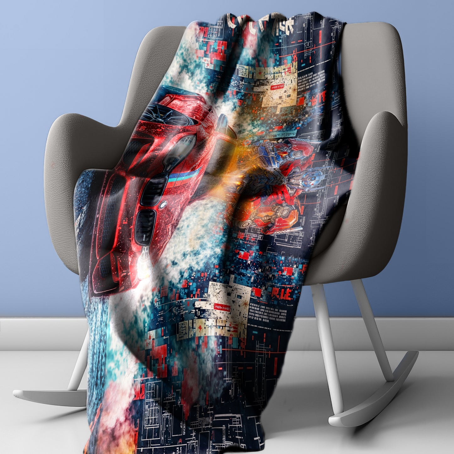 Mech Cyber Racing Light Weight Fleece Blanket