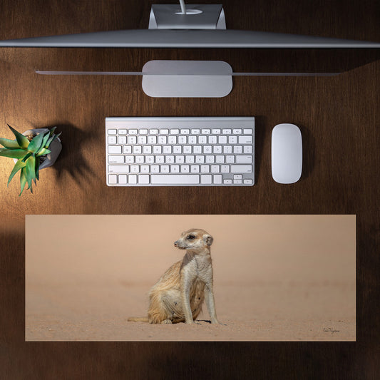 Meerkat Portrait Right Desk Pad by Fanie Heymans