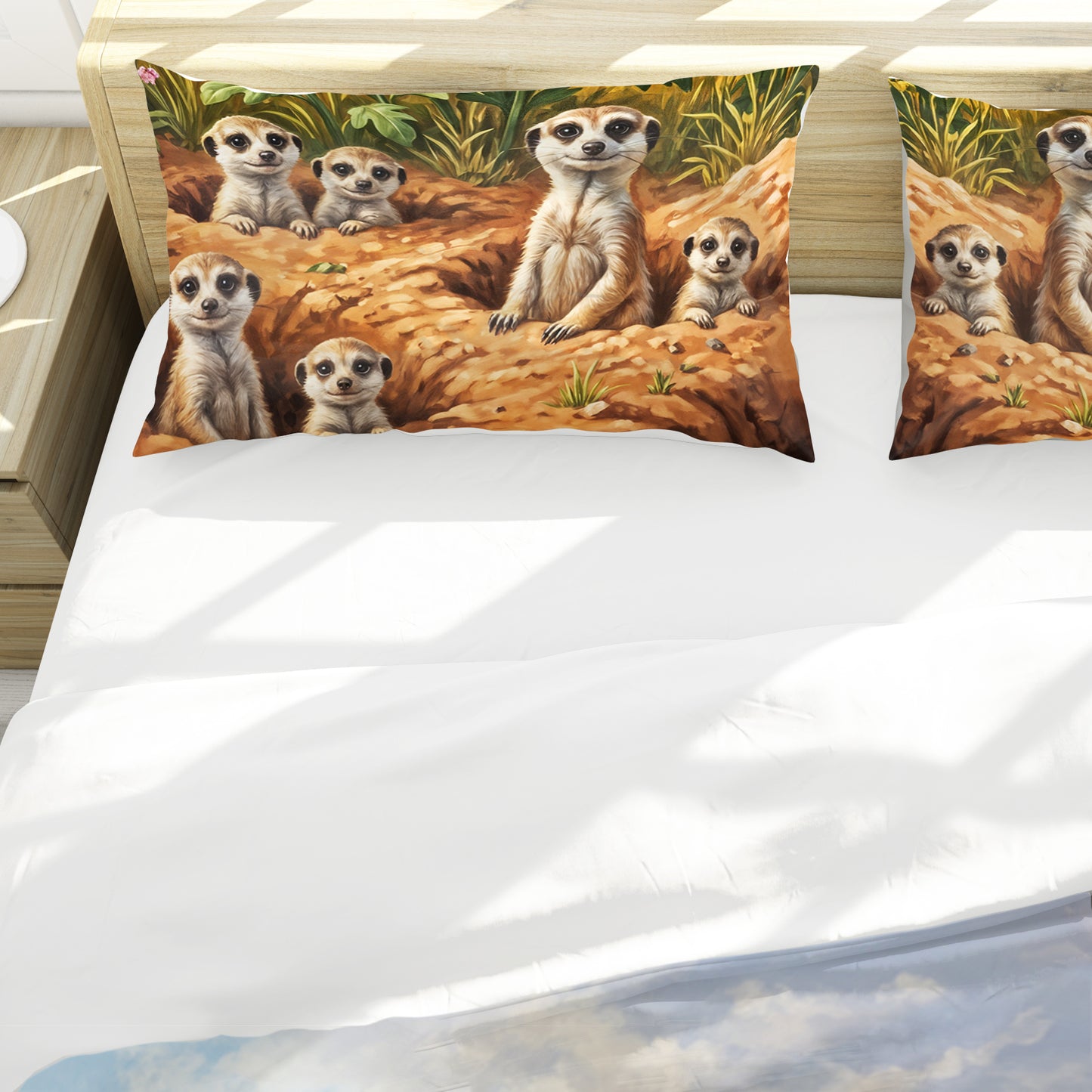 Meerkats & Pink Floral Duvet Cover Set
