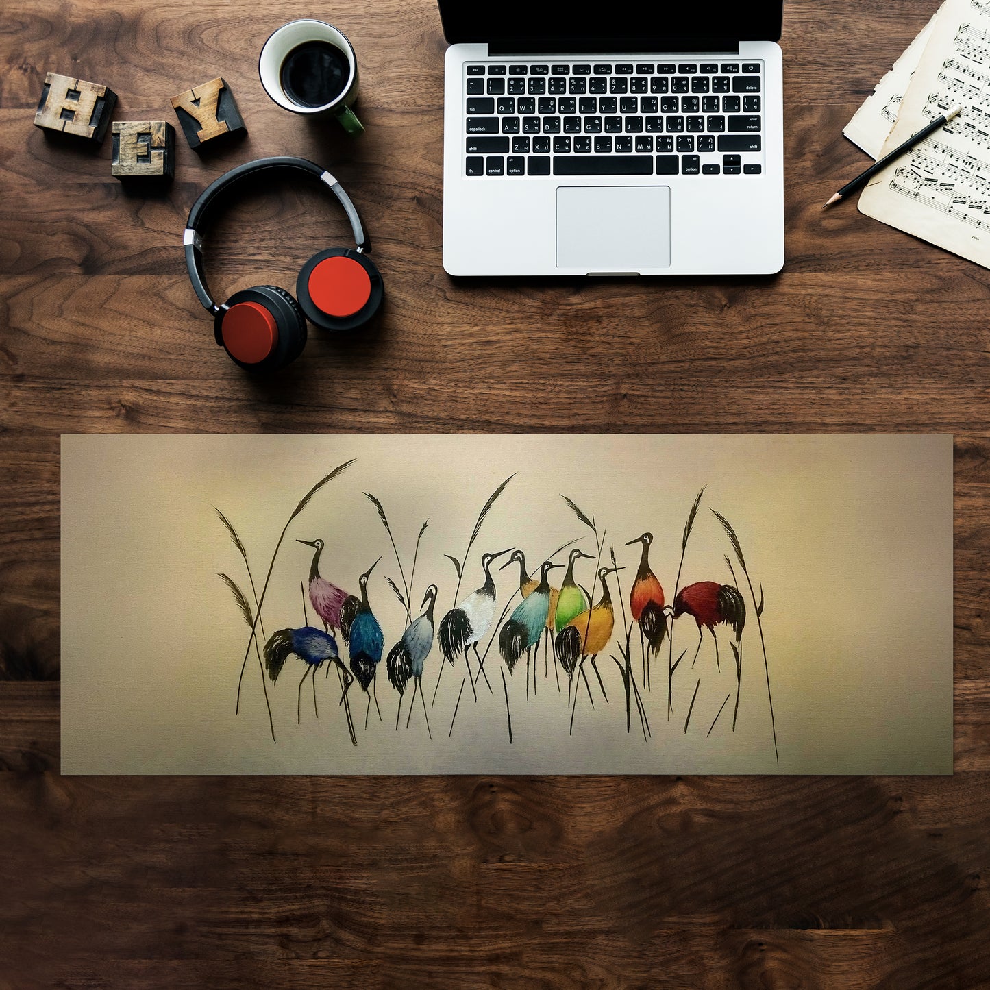Meeting of Birds Desk Pad