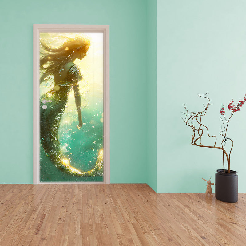 Mermaid Sunset Door Decoupage