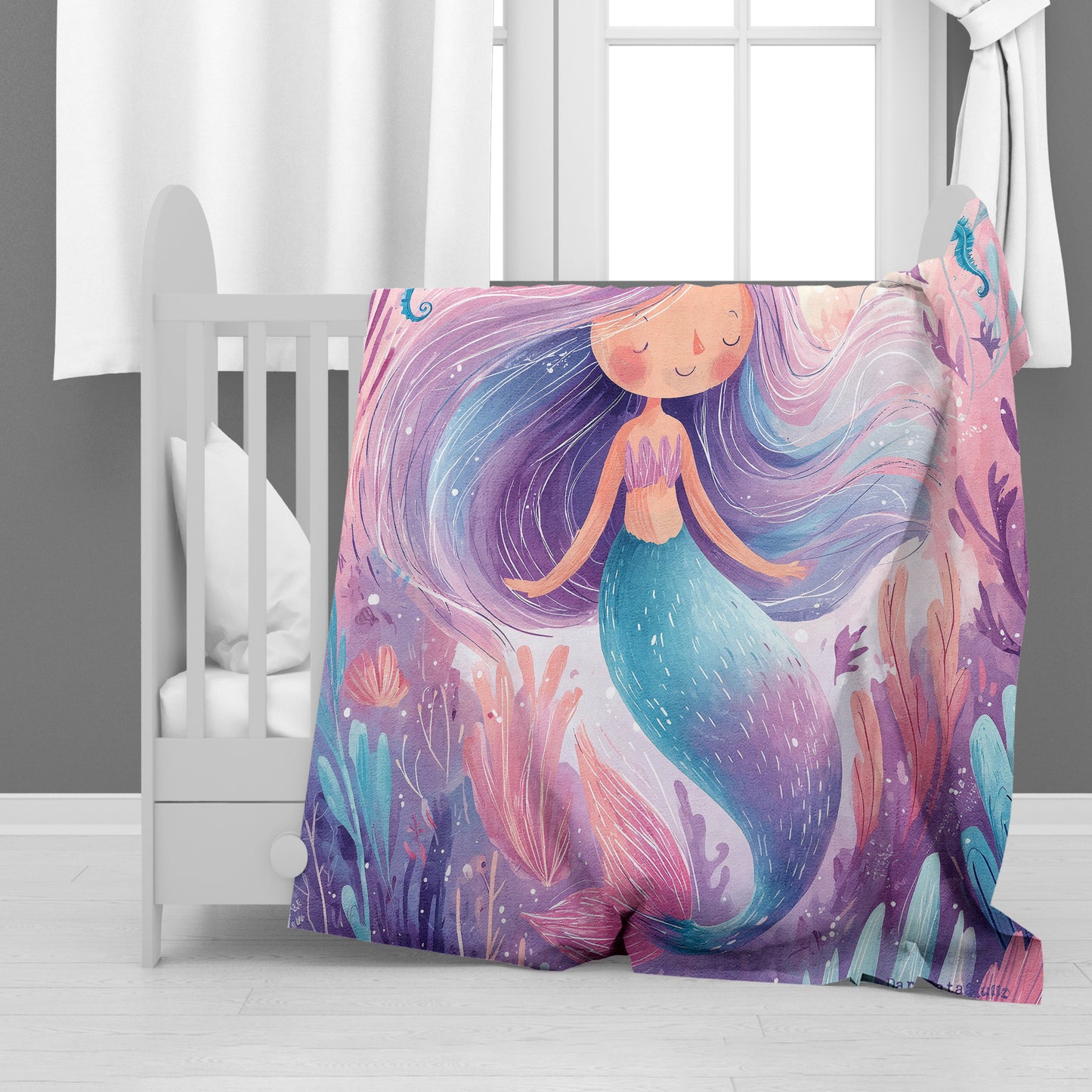 Mermaid Dreamer Minky Blanket by Wikus Schalkwyk