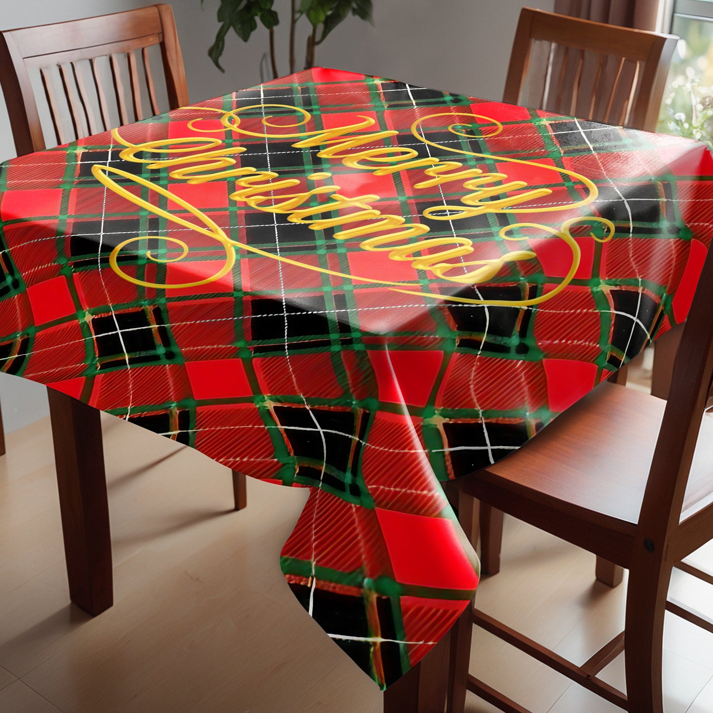 Merry Christmas lumberjack Plated Pattern Square Tablecloth