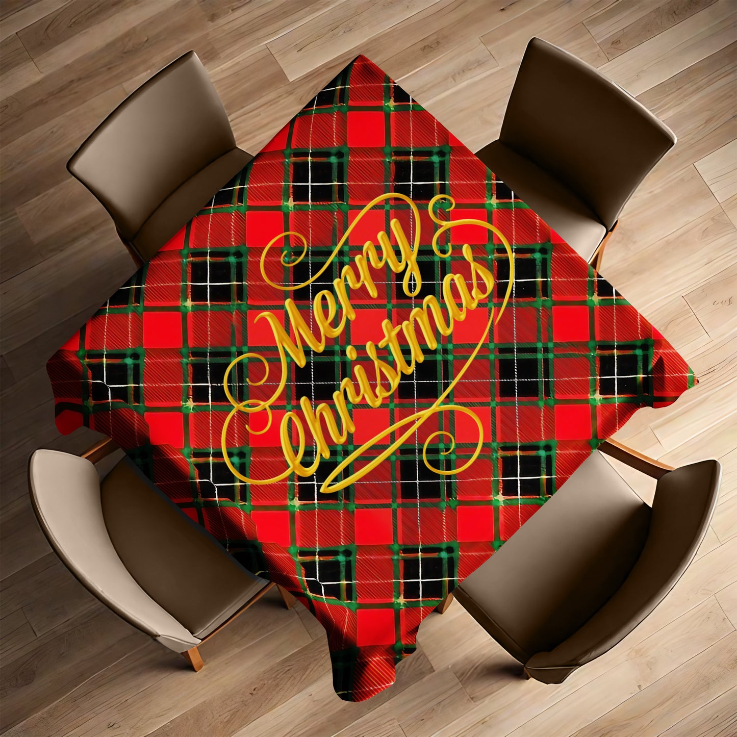 Merry Christmas lumberjack Plated Pattern Square Tablecloth