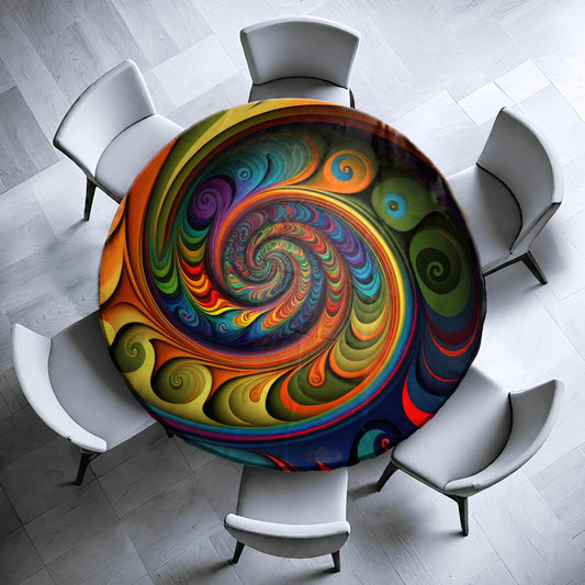 Mesmerizing Spiral Round Tablecloth