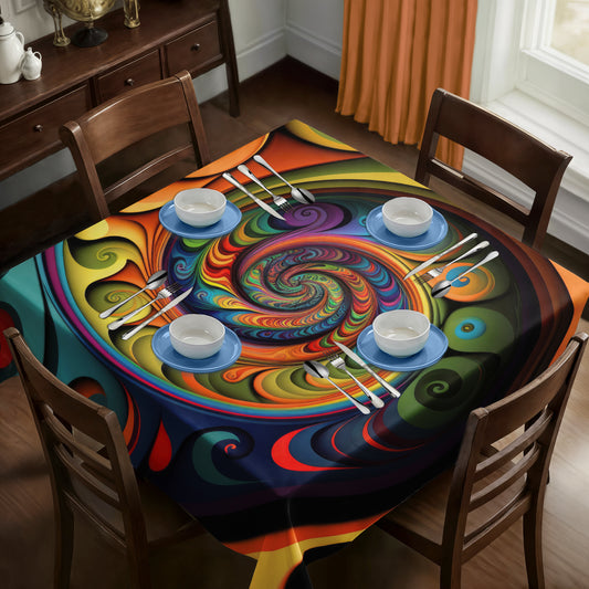 Mesmerizing Spiral Square Tablecloth