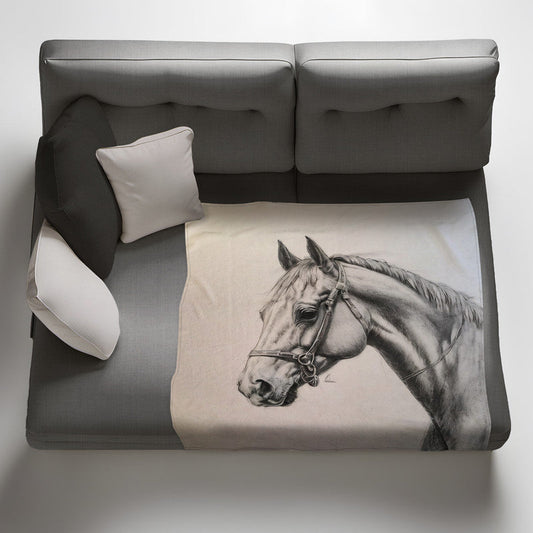 Midnight Majesty Horse Light weightFleece Blanket By Nathan Pieterse