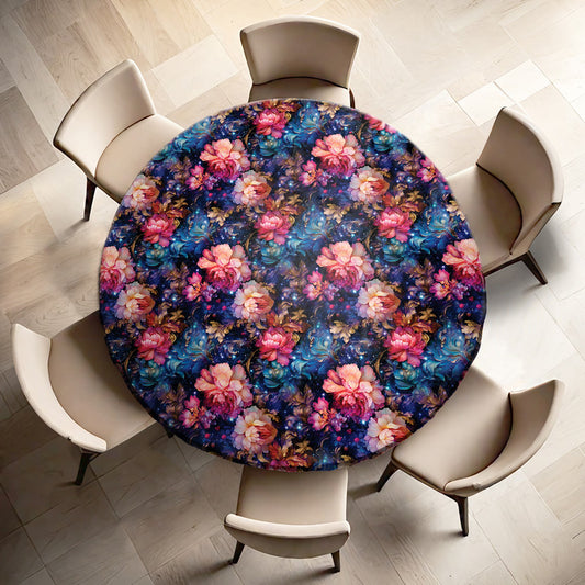 Midnight Party Round Tablecloth